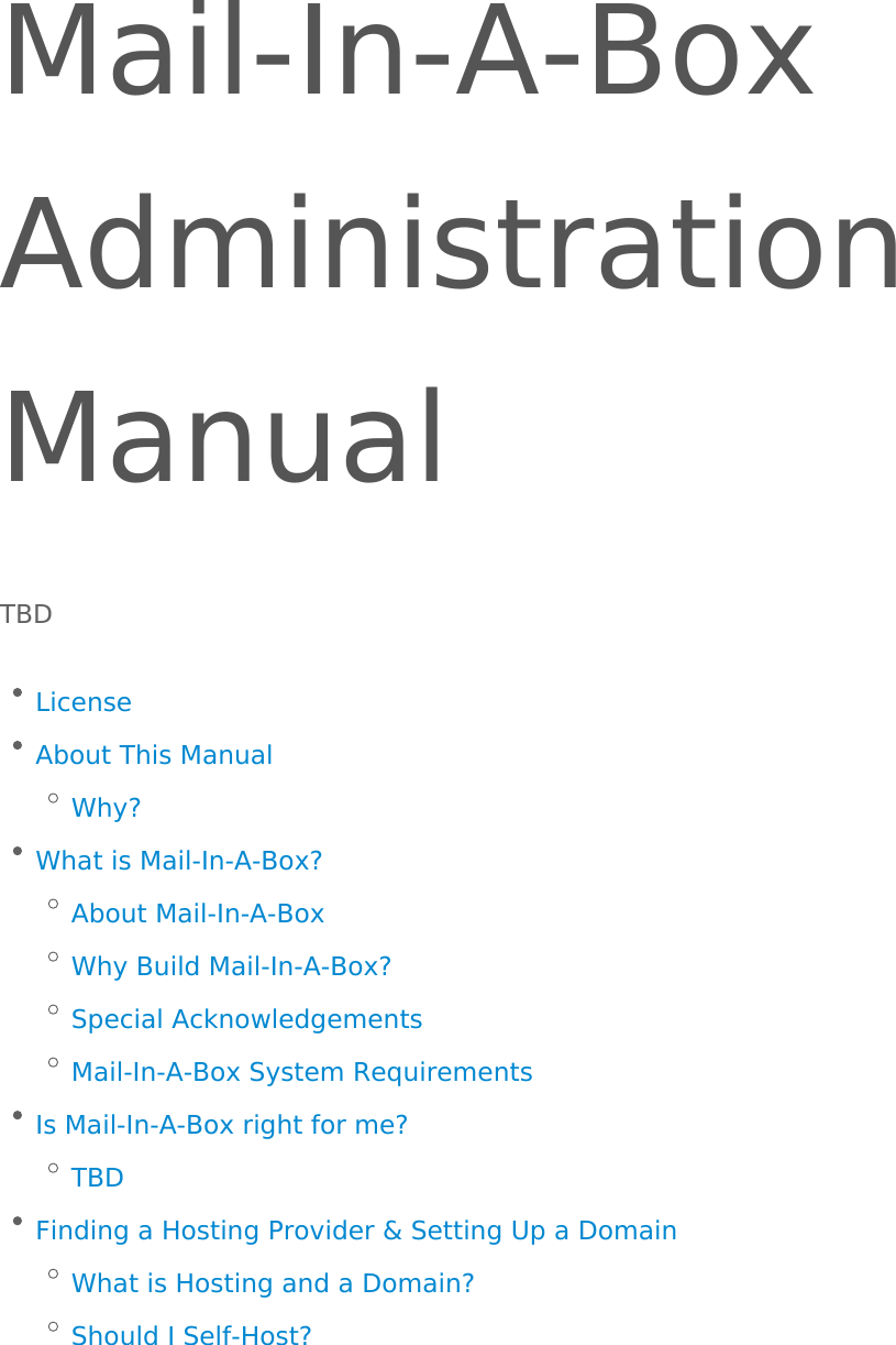 Mail In A Box Administration Manual