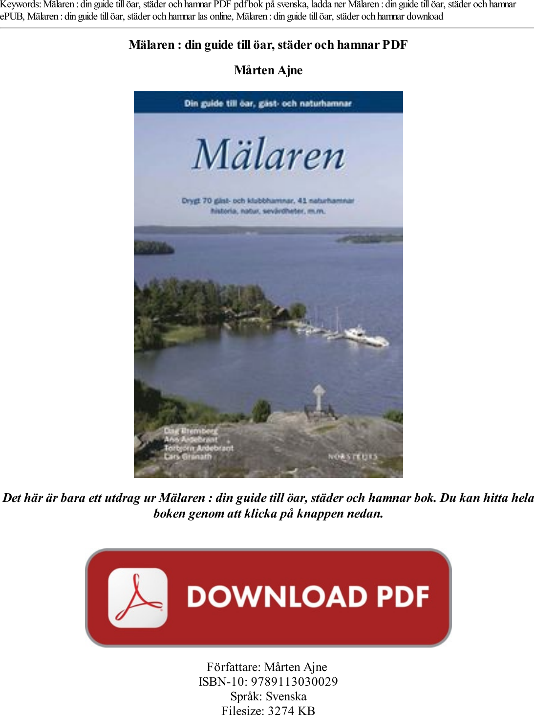 Page 1 of 4 - Malaren : Din Guide Till Oar, Stader Och Hamnar PDF EPUB LADDA NER [RPHFBBL5QY] Malaren-din-guide-till-oar-stader-och-hamnar-RPHFBBL5QY