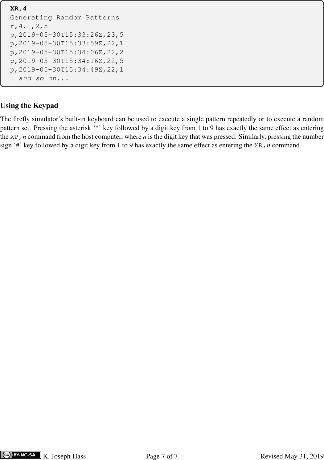 Page 7 of 7 - Firefly Simulator User's Manual