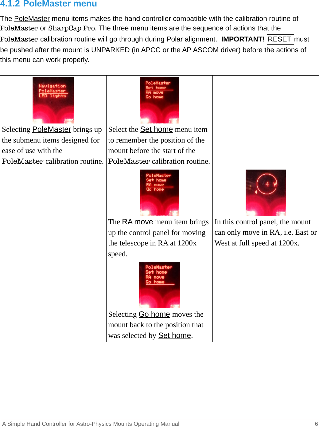 Page 6 of 7 - A Simple Hand Controller For Astro-Physics Mounts Operating Manual