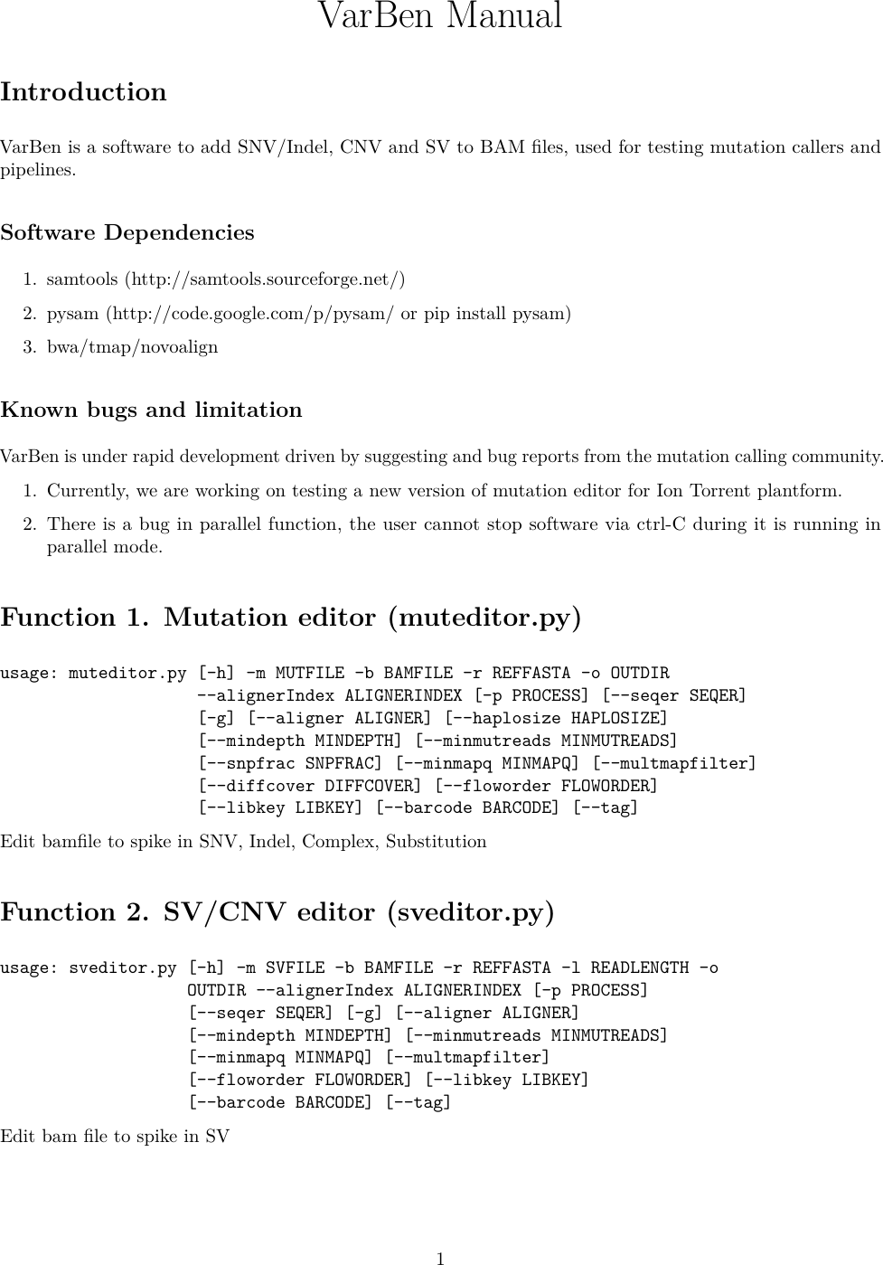 Page 1 of 6 - VarBen Manual