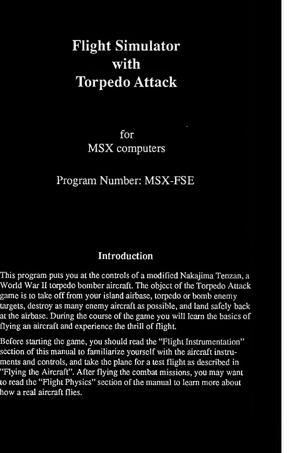 Page 1 of 10 - Flight Simulator With Torpedo Attack Manual (GB) Manual-flightsimulator Text