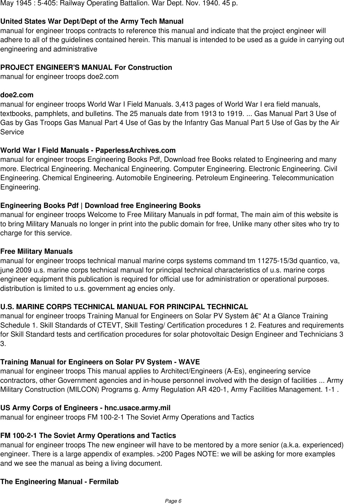 Page 6 of 8 - Manual For Engineer Troops