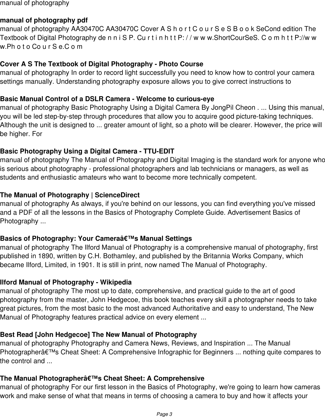 Page 3 of 8 - Manual Of Photography