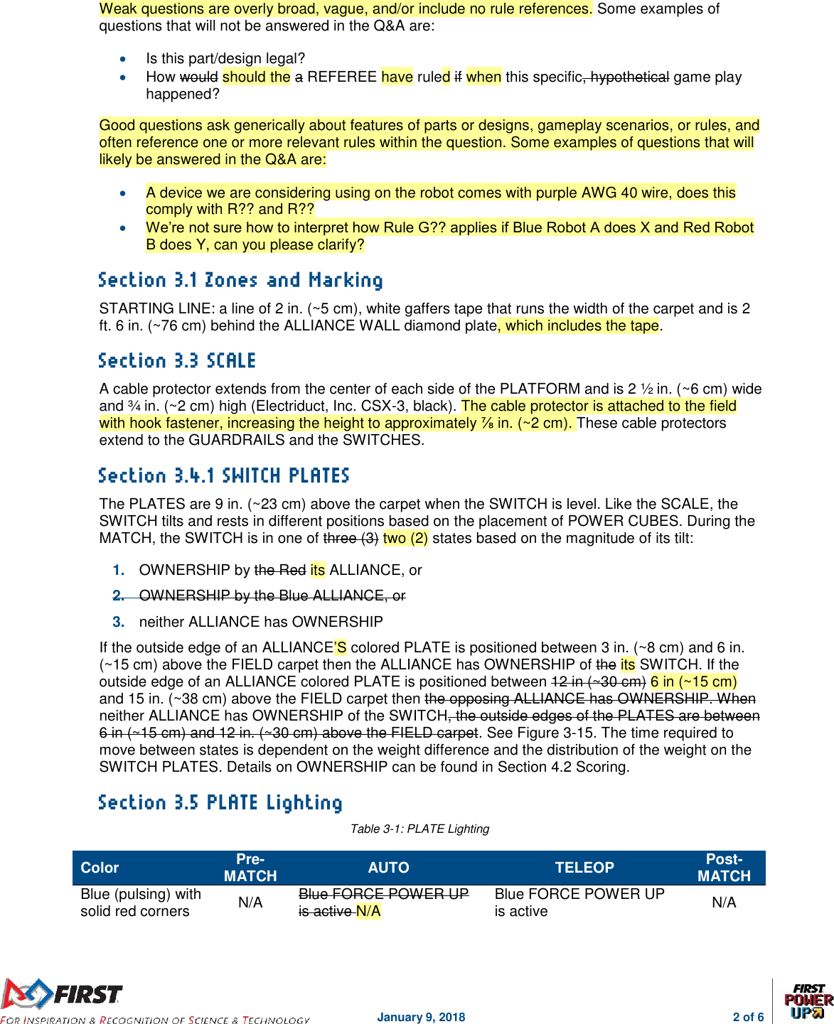 FIRST Robotics Competition 2018 Game And Season Manual update 01
