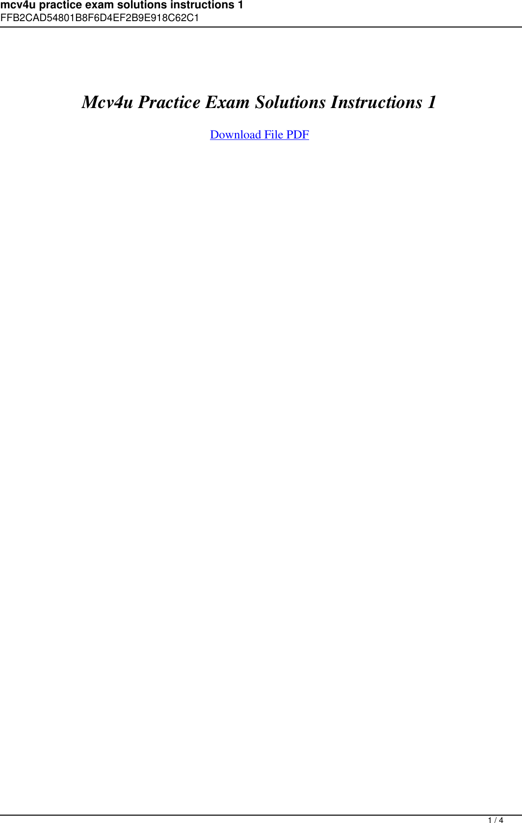 Page 1 of 4 - Mcv4u Practice Exam Solutions Instructions 1