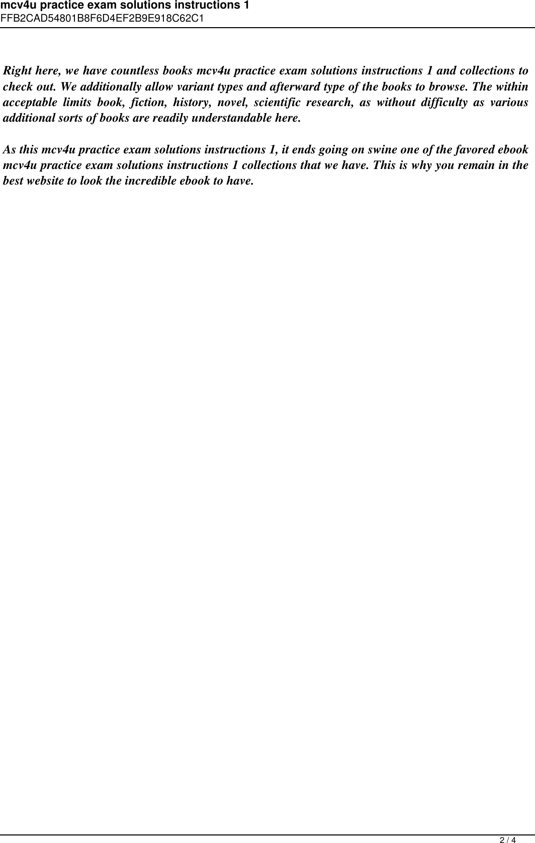 Page 2 of 4 - Mcv4u Practice Exam Solutions Instructions 1