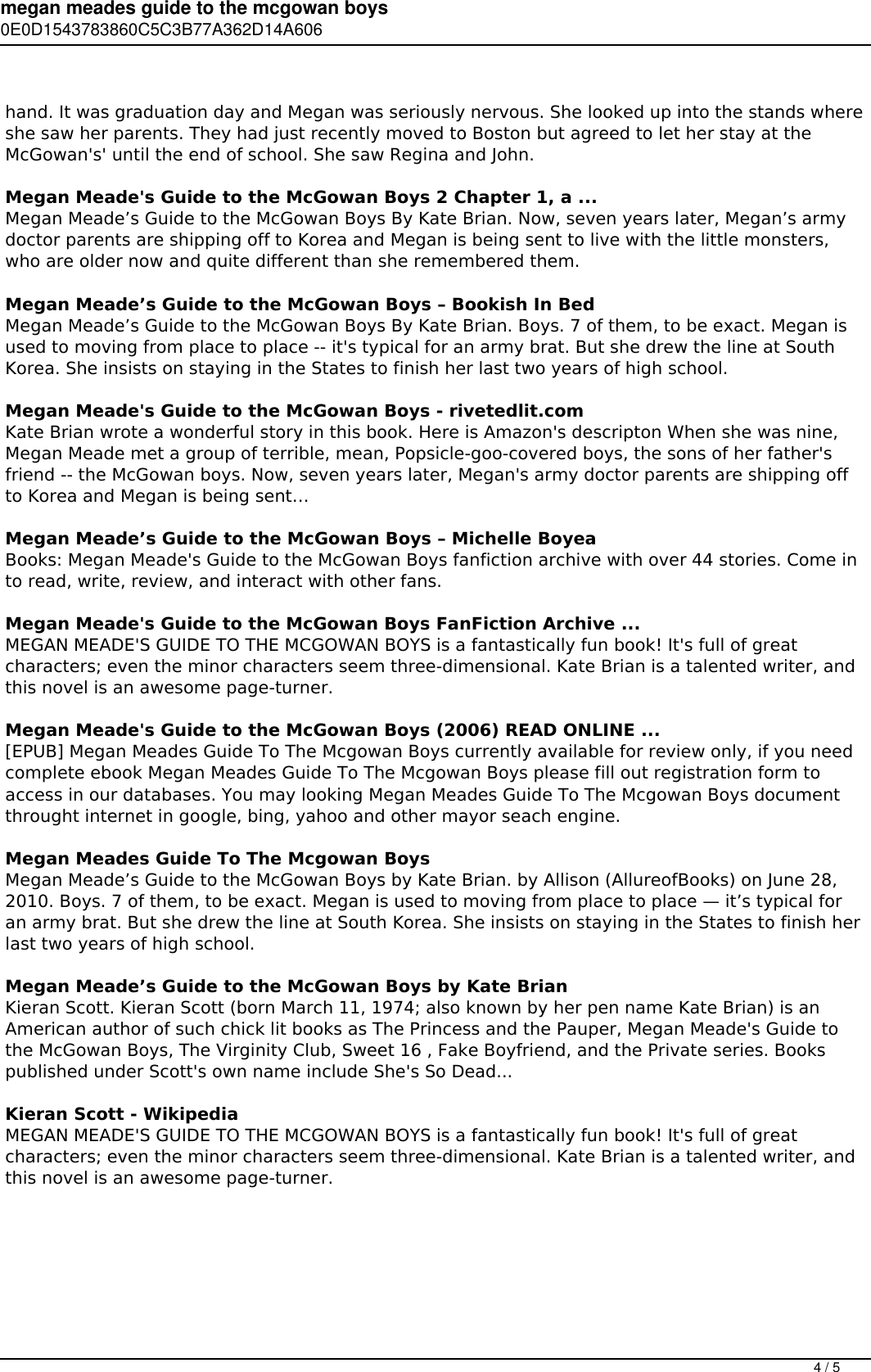 Page 4 of 5 - Megan Meades Guide To The Mcgowan Boys Epub