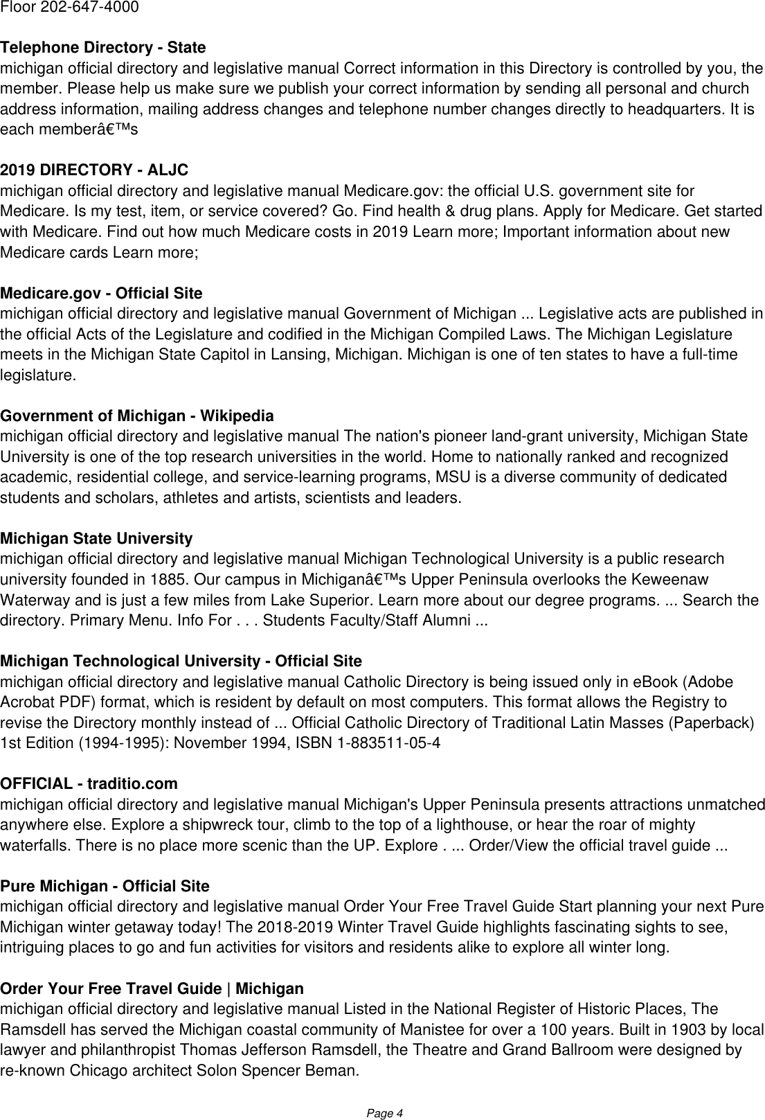 Page 4 of 8 - Michigan Official Directory And Legislative Manual