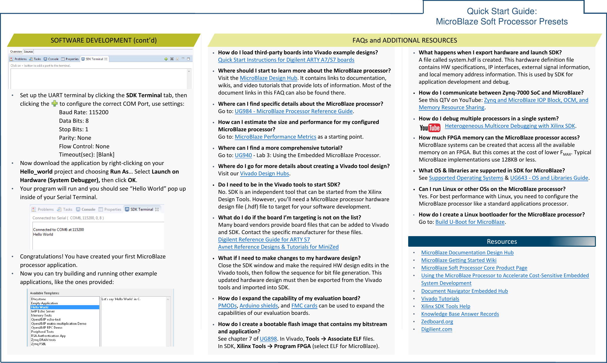 Page 2 of 2 - MicroBlaze Processor Quick Start Guide Microblaze-quick-start-guide
