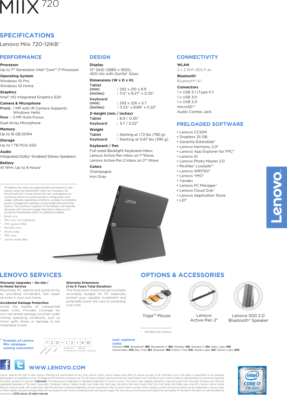 Page 2 of 2 - Lenovo Miix 720 Datasheet Miix-720-datasheet