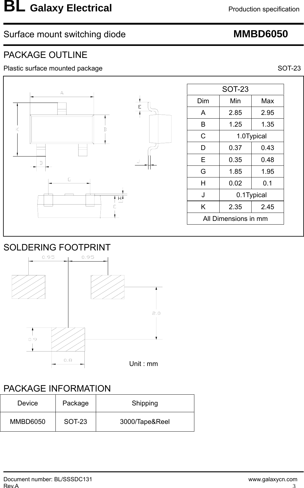 Page 3 of 4 - MMBD6050 - Datasheet. Www.s-manuals.com. Galaxy
