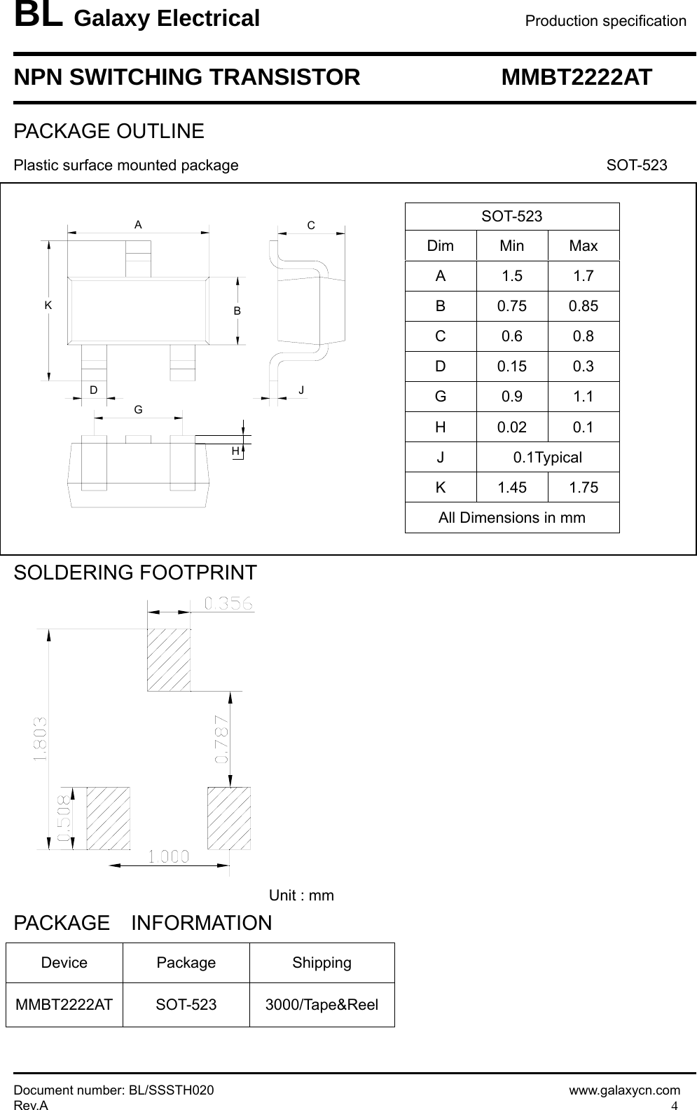 MMBT2222AT Datasheet. Www.s manuals.com. Galaxy