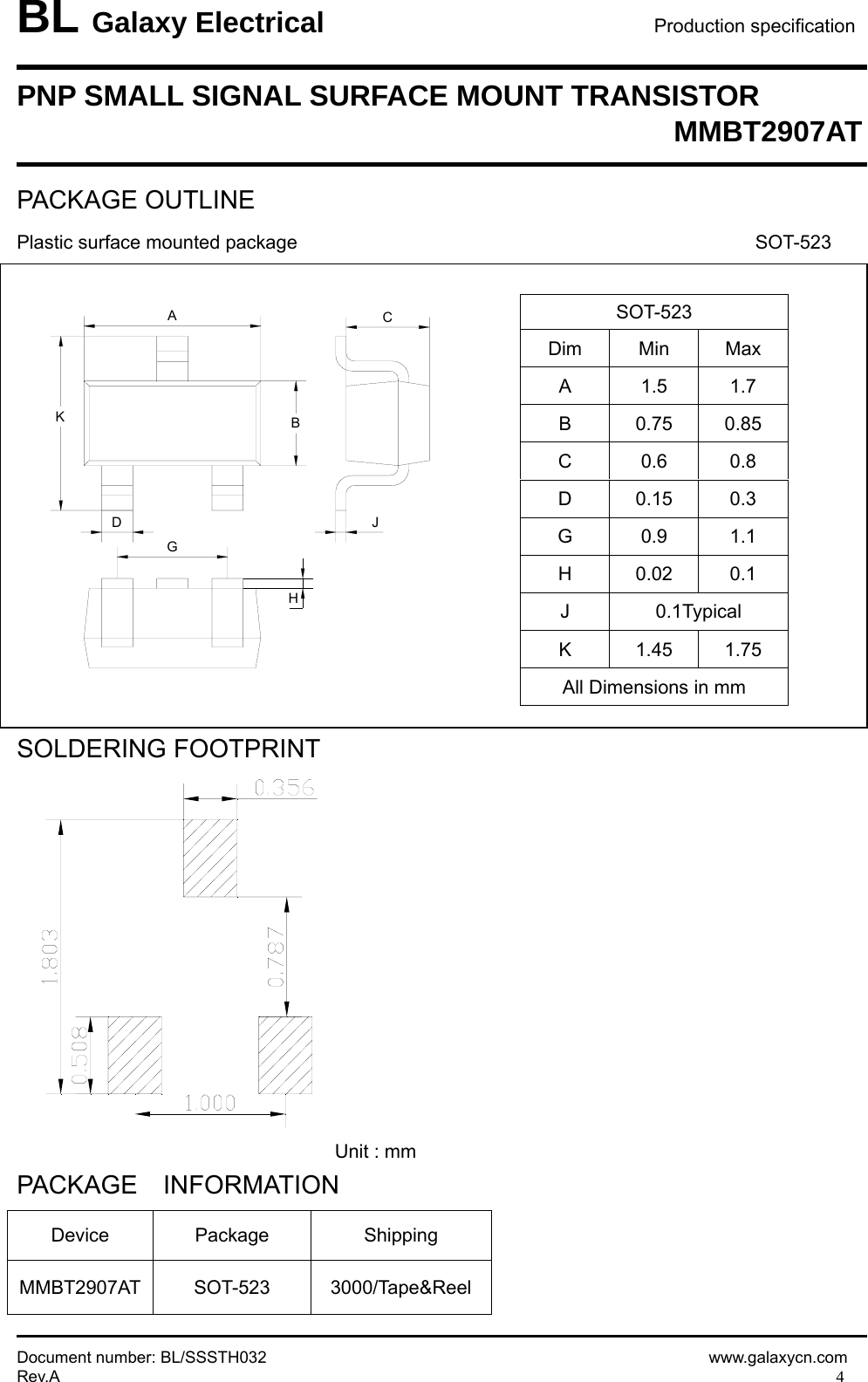 Page 4 of 5 - MMBT2907AT - Datasheet. Www.s-manuals.com. Galaxy