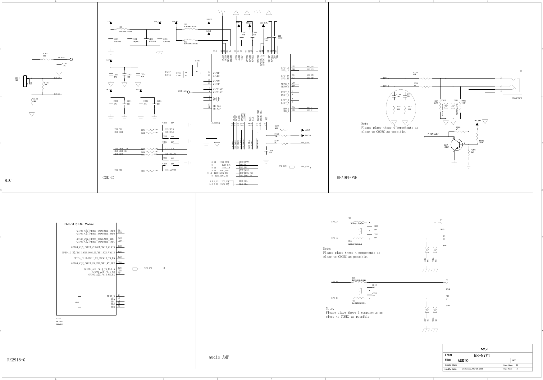 Page 11 of 12 - MSI MS-N7Y1 - Schematics. Www.s-manuals.com. R0.1 Schematics