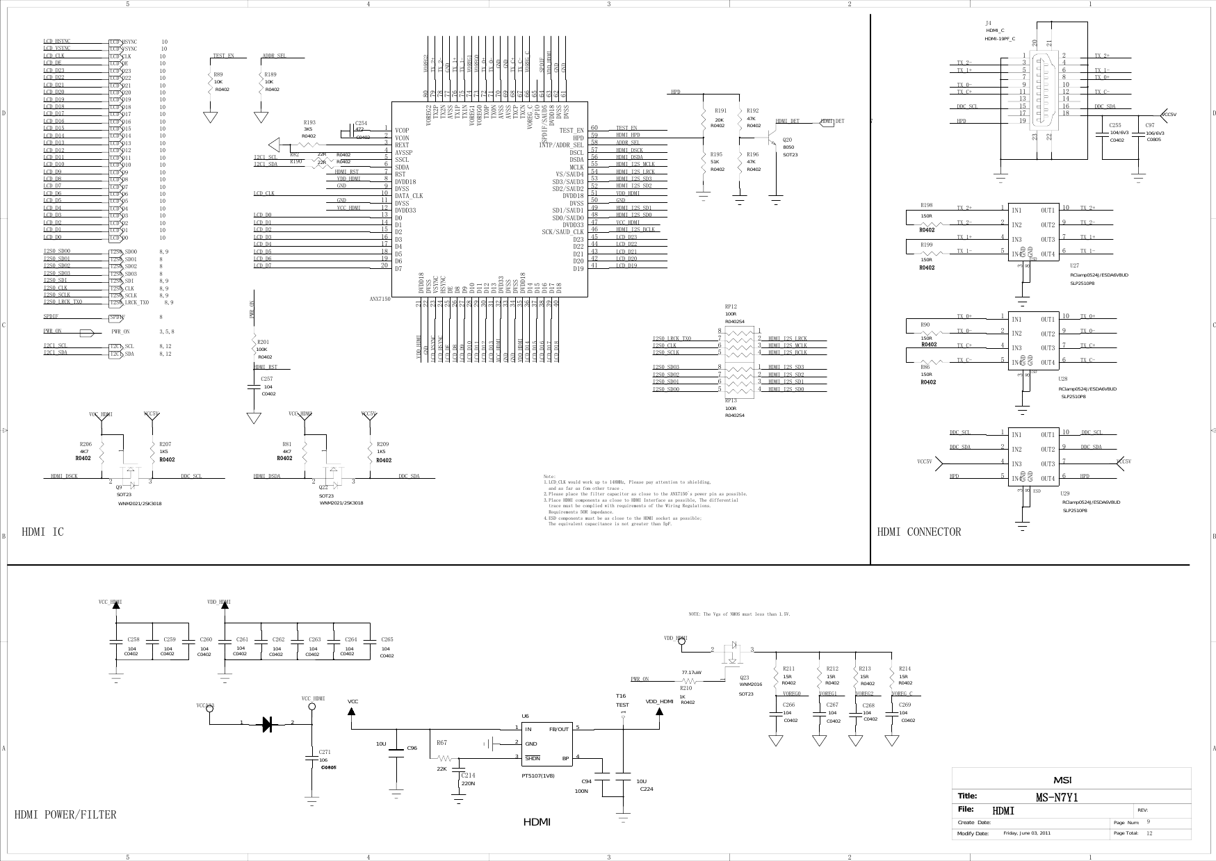 Page 8 of 12 - MSI MS-N7Y1 - Schematics. Www.s-manuals.com. R0.1 Schematics