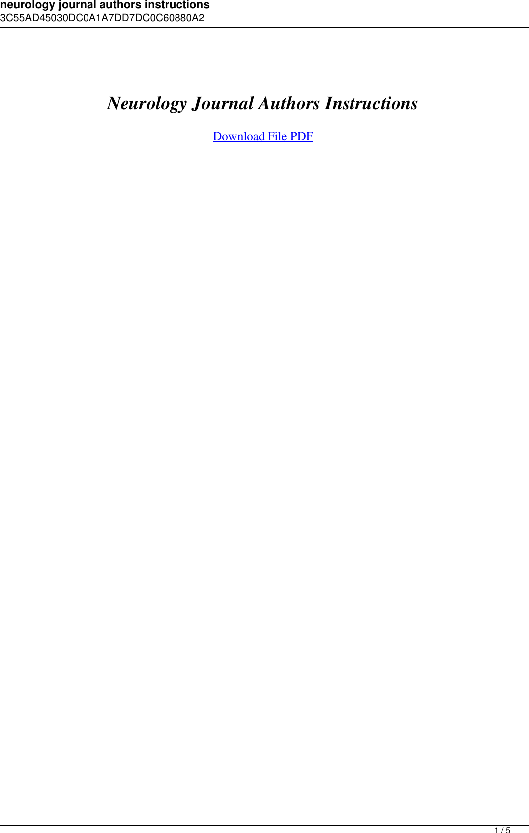 Neurology Journal Authors Instructions