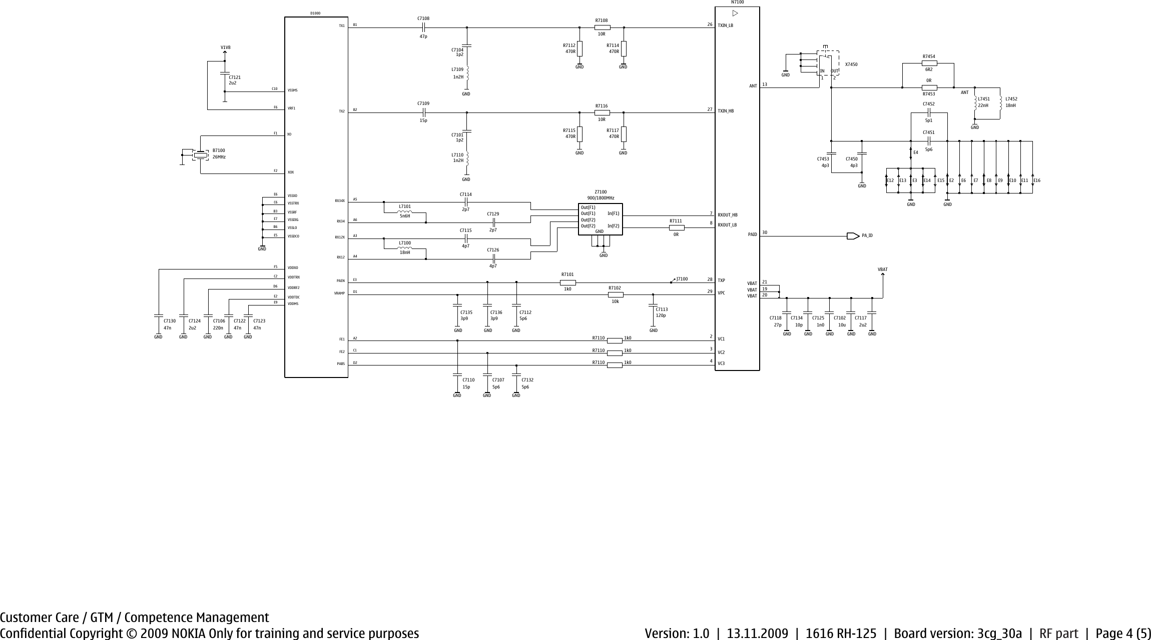 Page 4 of 6 - Nokia 1616 RH-125 - Service Schematics. Www.s-manuals.com. Schematics V1.0