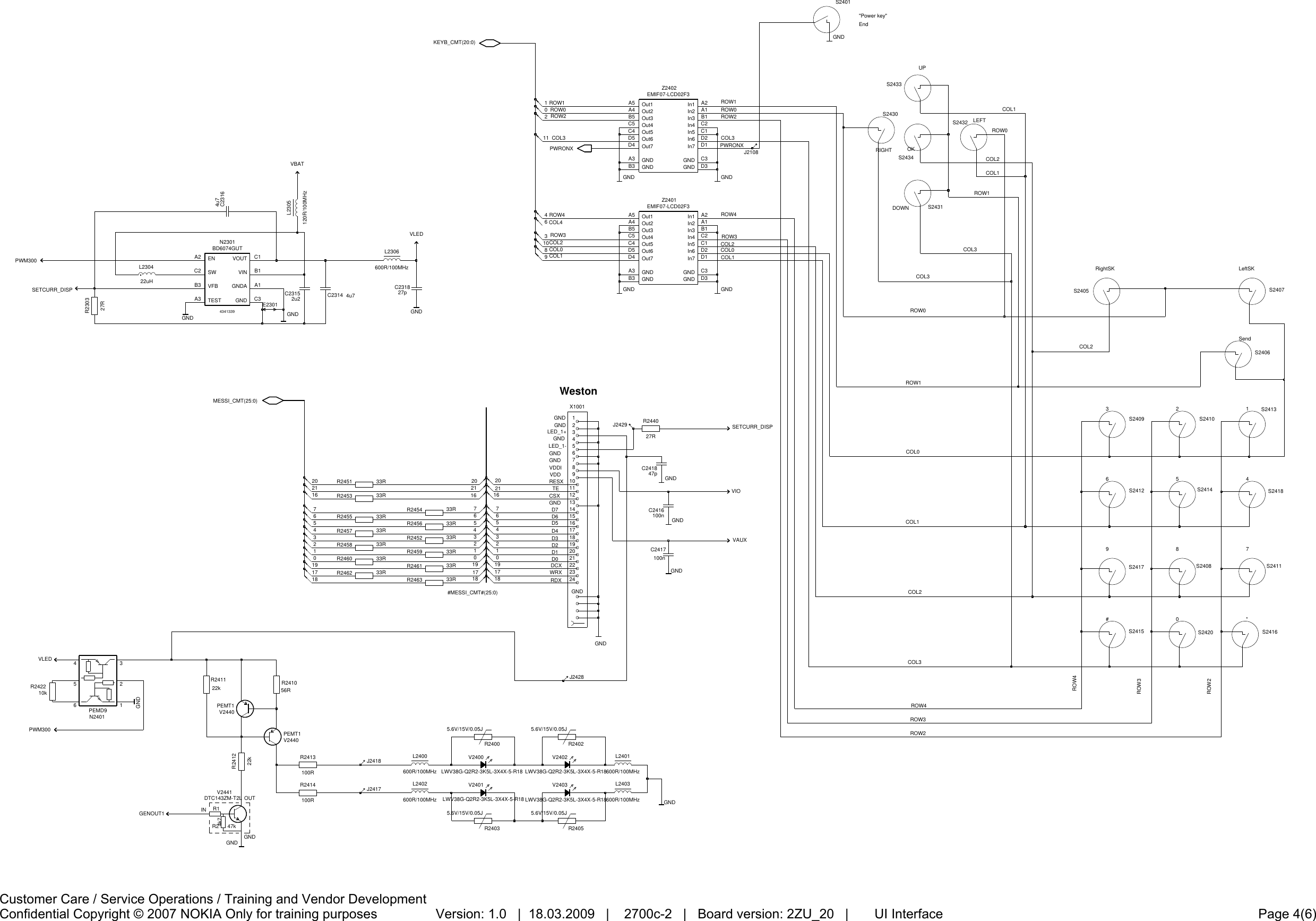 Page 4 of 7 - Nokia 2700c-2 RM-561 - Service Schematics. Www.s-manuals.com. Schematics V1.0