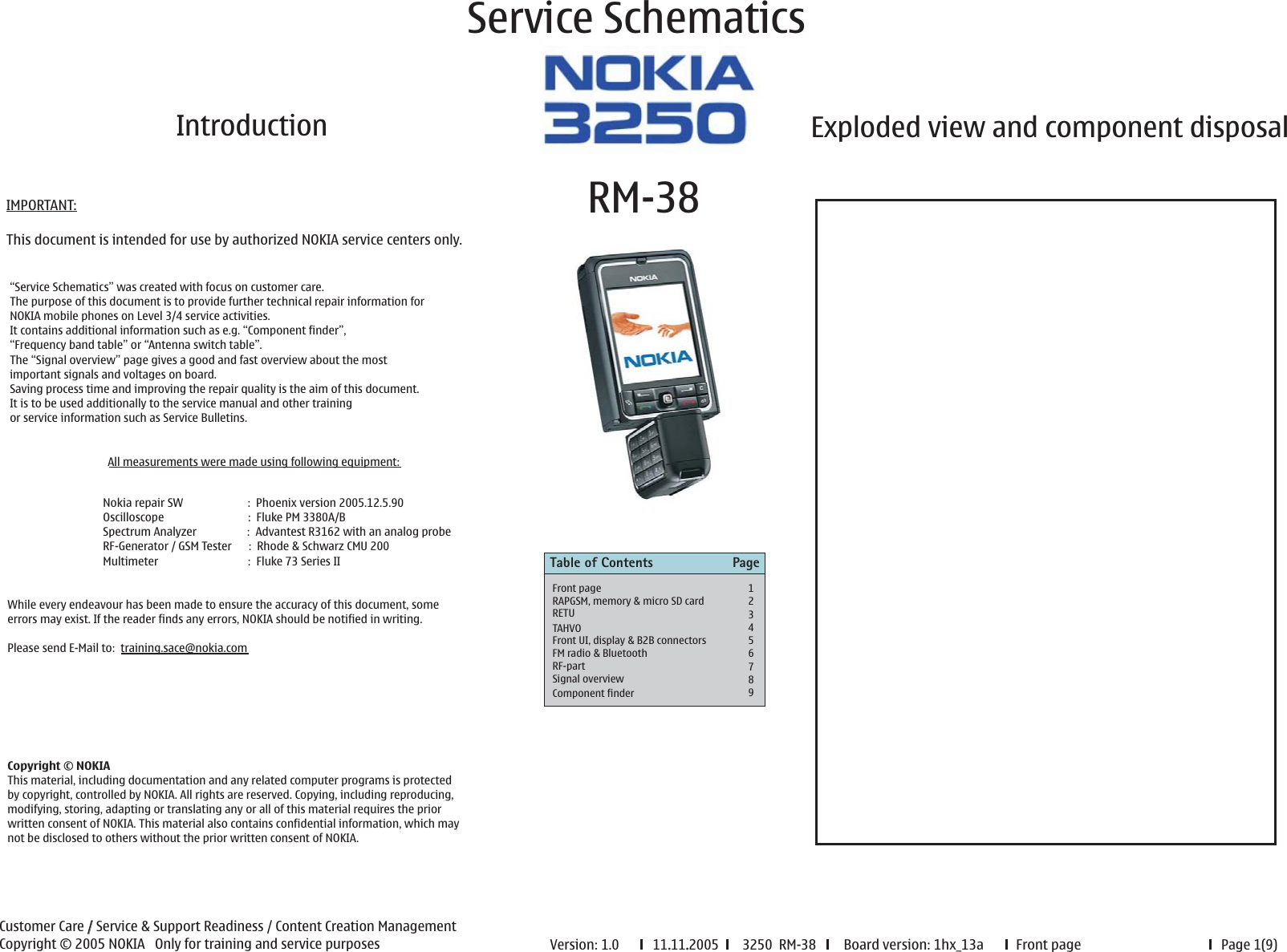 Page 1 of 9 - Thunder_schematics_0.4 Nokia 3250 Rm-38 Service Schematics