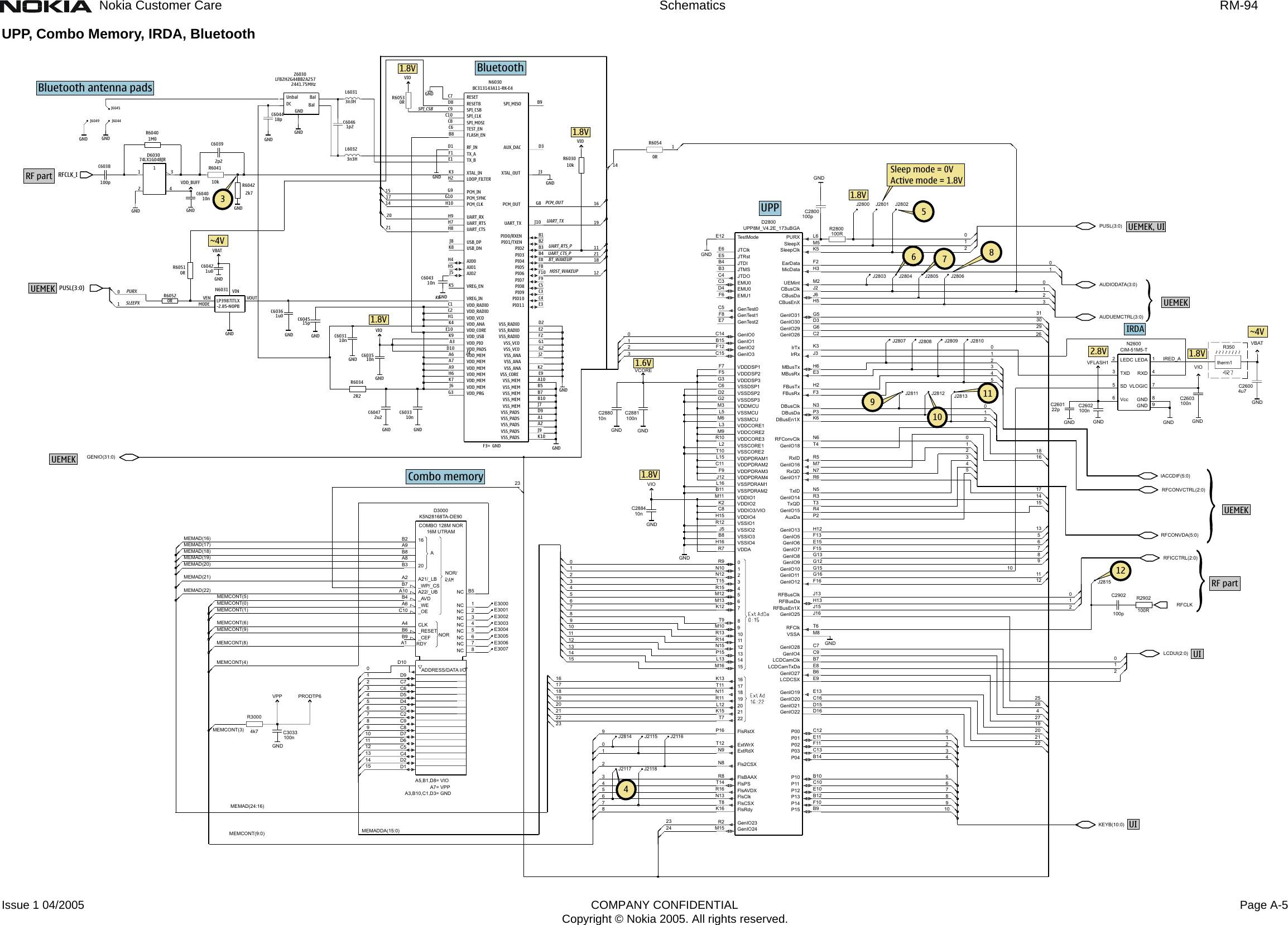 Page 5 of 9 - 08-rm94-schem Nokia 6021 Rm-94 Schematics