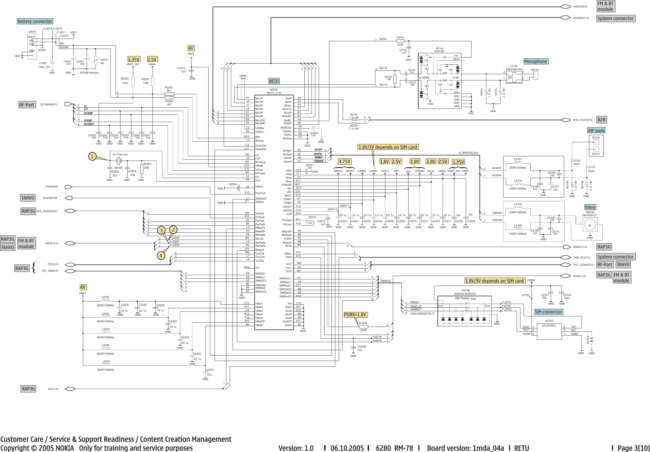 Page 3 of 10 - New_york_6280_schematics_1.0 Nokia 6280 Rm-78 Service Schematics