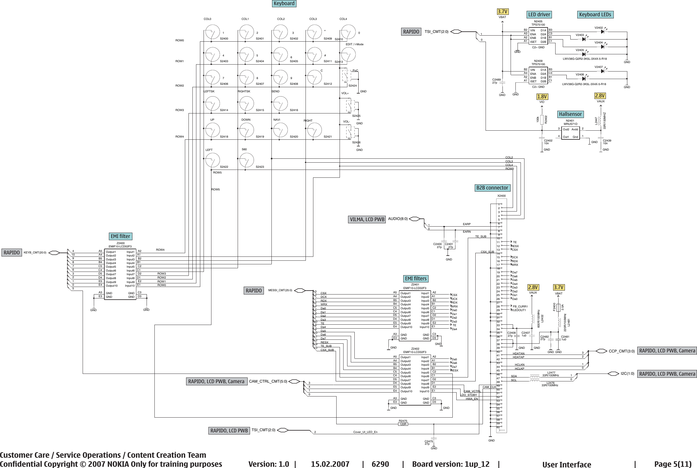Page 5 of 11 - Nokia 6290 Rm-176 Service Schematics