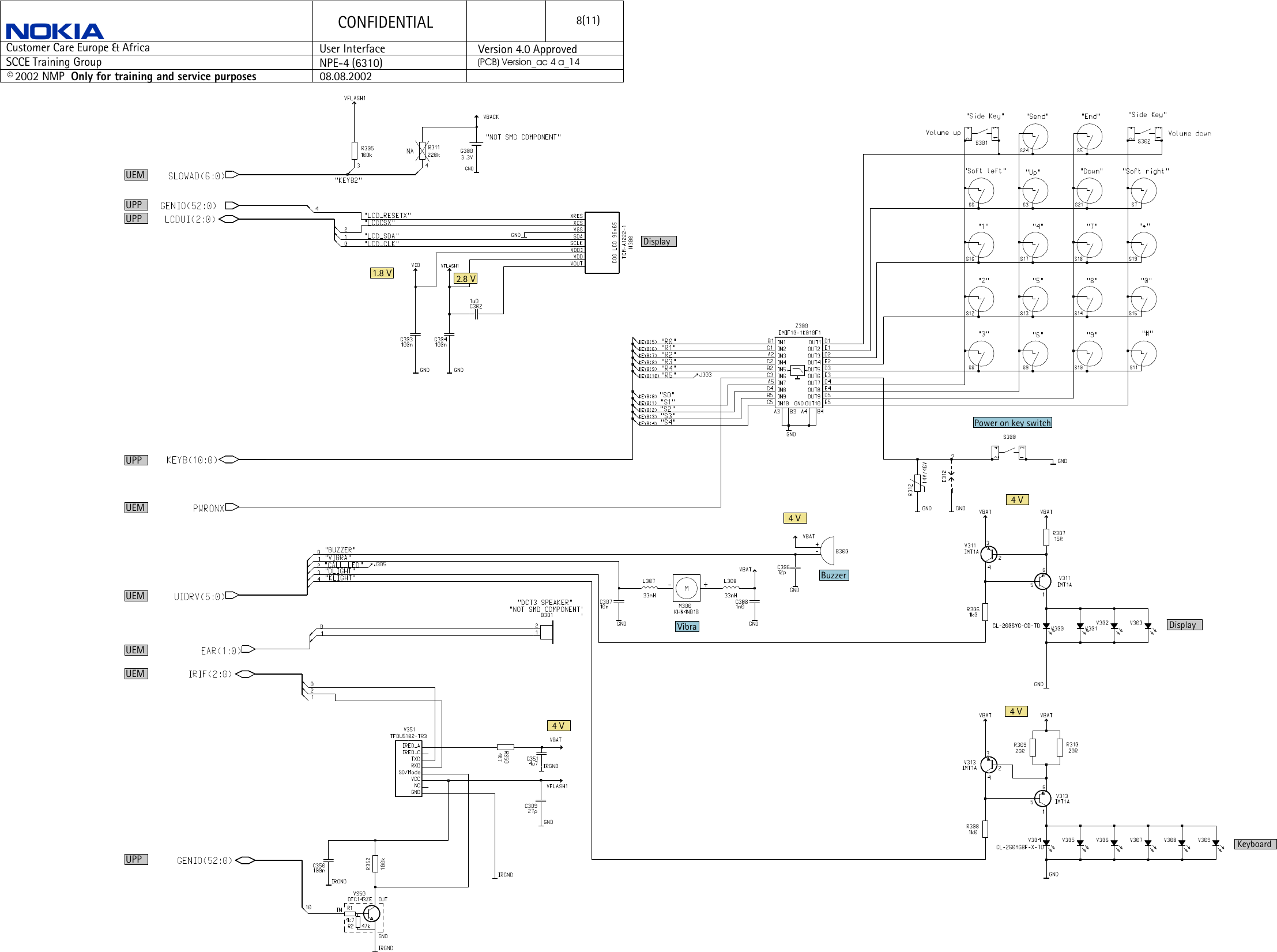 Page 8 of 11 - C Nokia 6310 Npe-4 Schematics