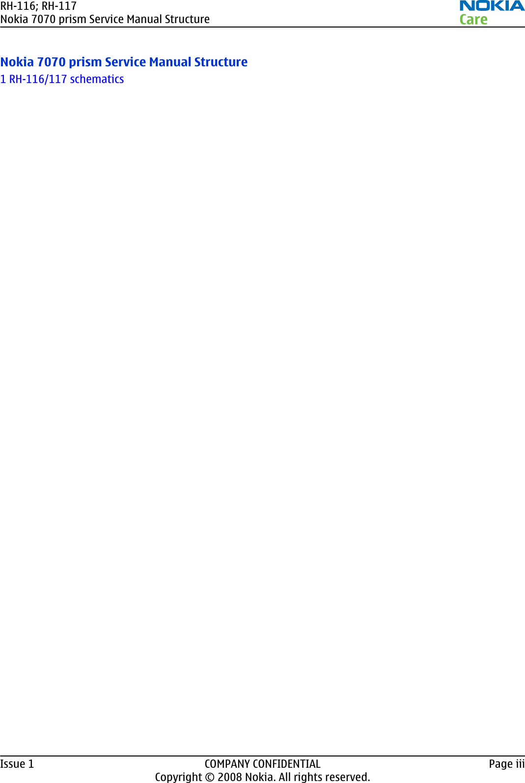 Page 2 of 11 - Nokia 7070 Rh-116, Rh-117 Schematics