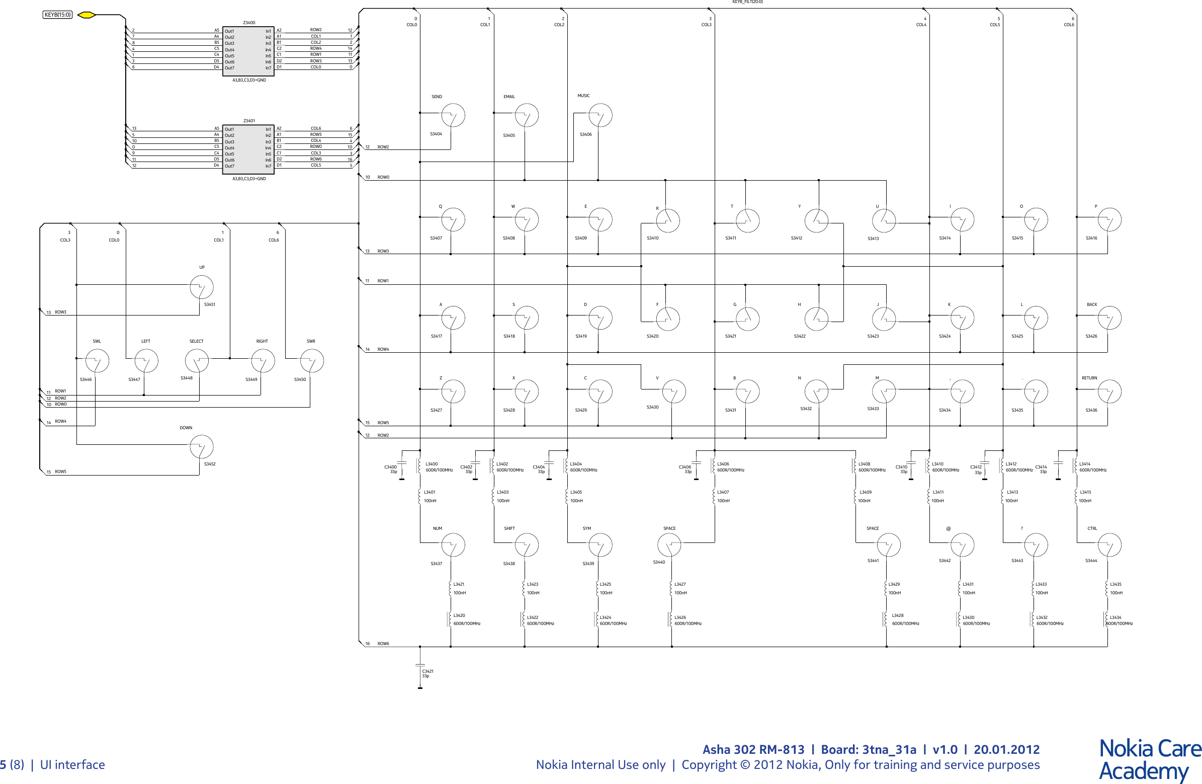 Page 5 of 9 - Nokia Asha 302 RM-813 - Service Schematics. Www.s-manuals.com. Schematics V1.0