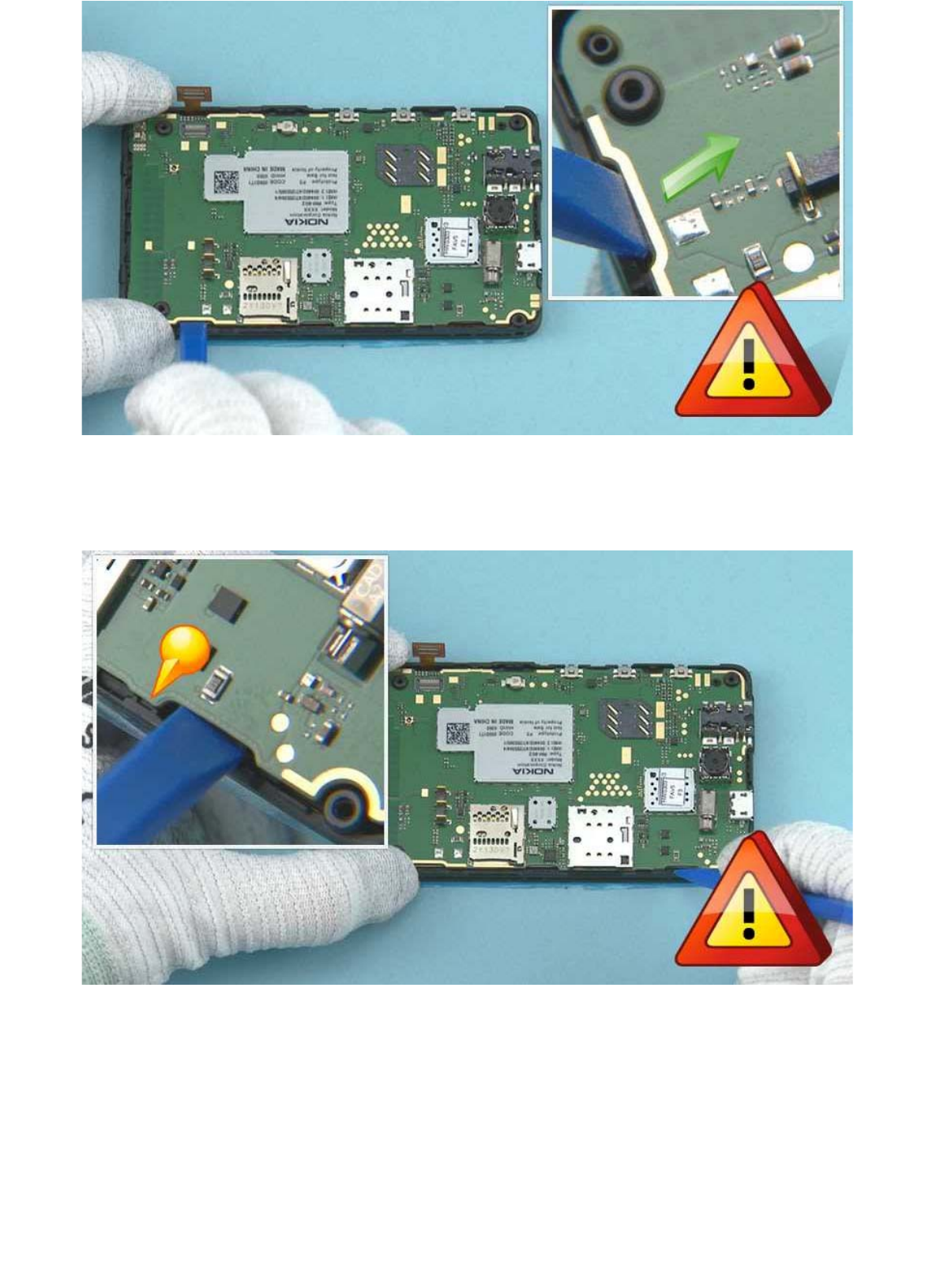 27) Lever up the ENGINE BOARD with the SS-93 from the shown place.