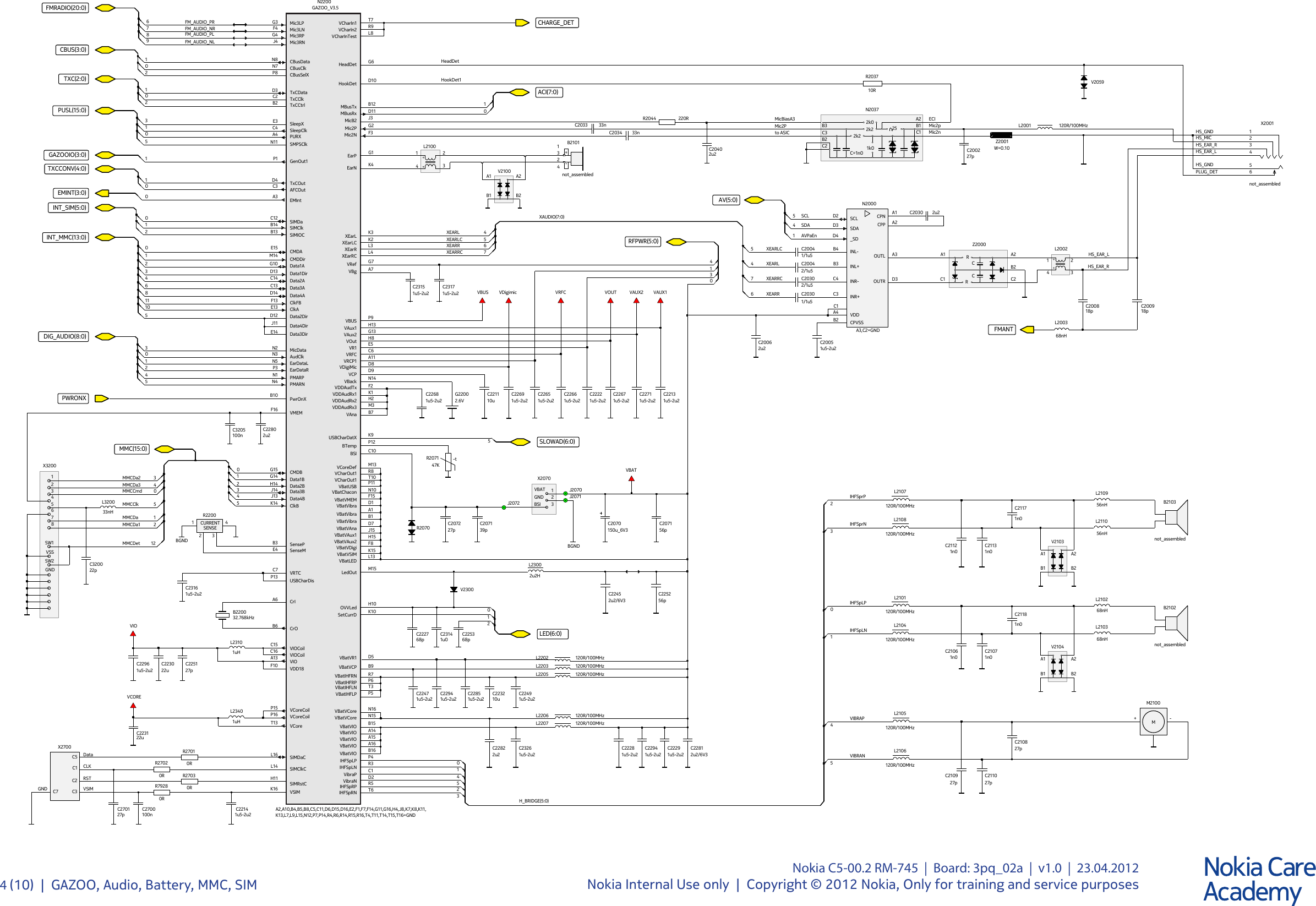Page 4 of 11 - Nokia C5-00.2 RM-745 - Service Schematics. Www.s-manuals.com. Schematics V1.0