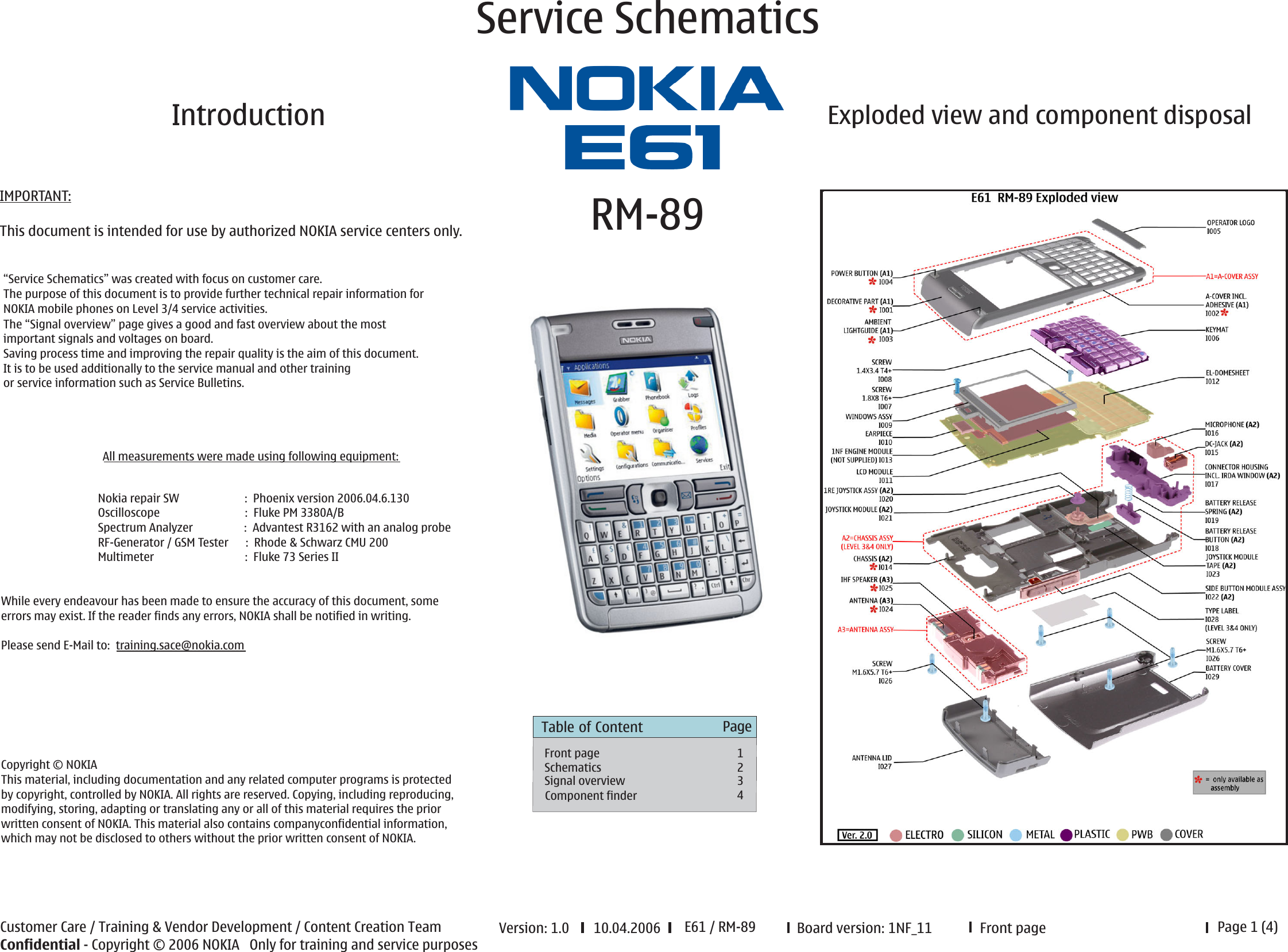 Page 1 of 4 - N91 Schematics Nokia E61 Rm-89 Service