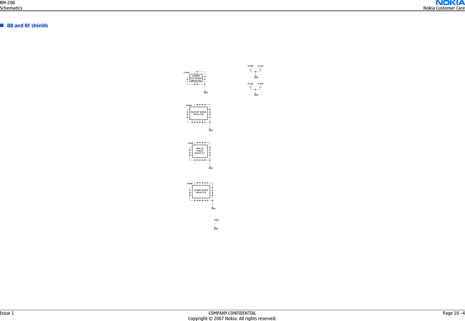E65 Nokia Rm 208 Schematics