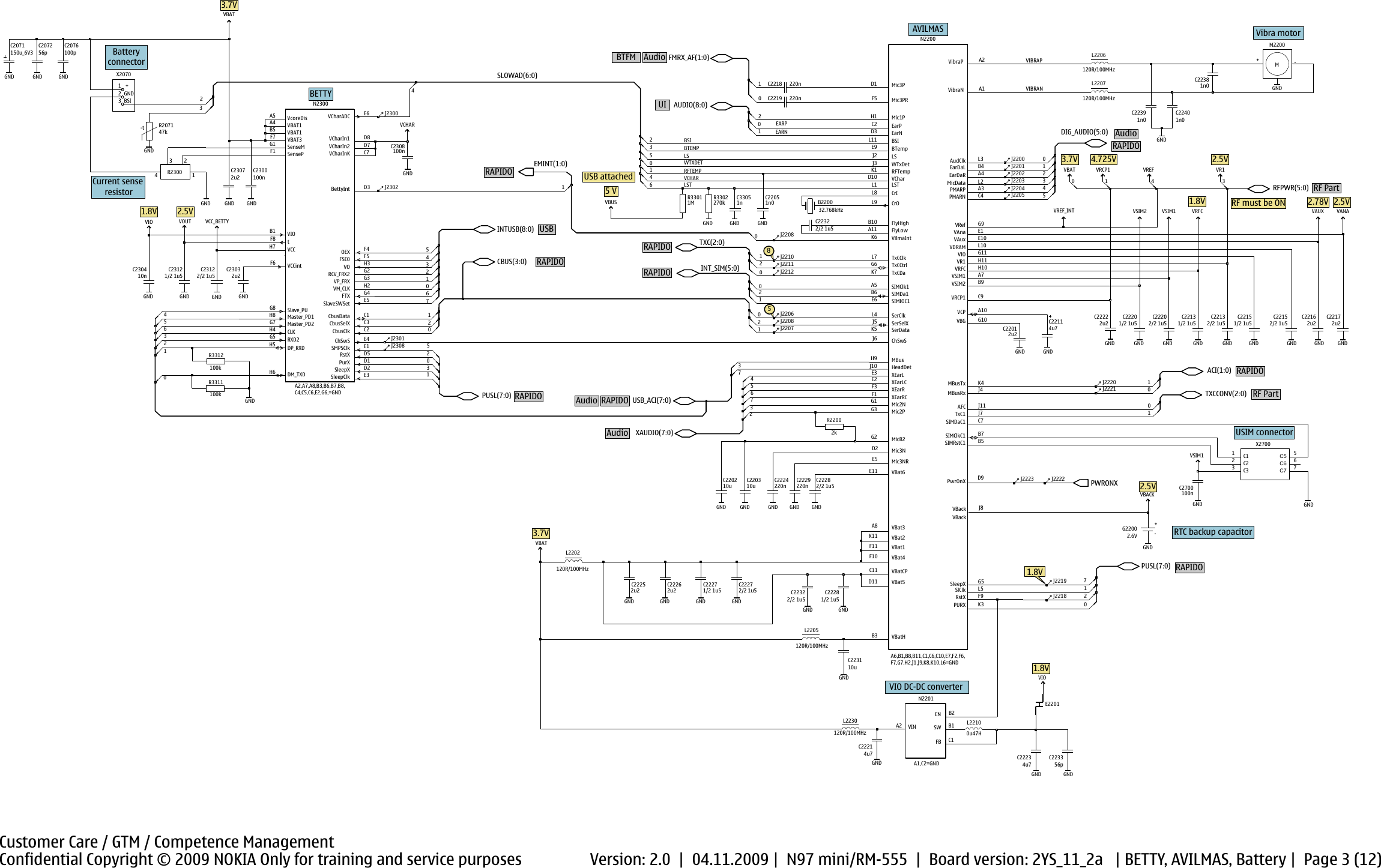Page 3 of 12 - N97 Mini Service Schematics RM-555 Version 1.0 Nokia V2