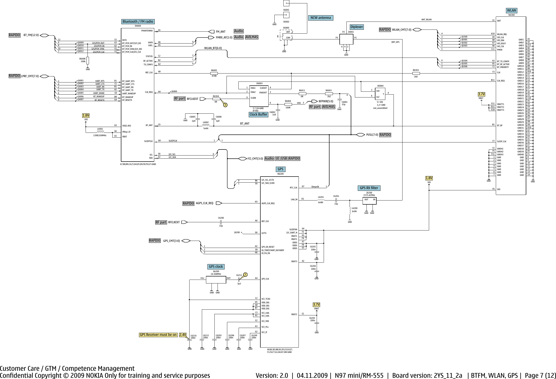 Page 7 of 12 - N97 Mini Service Schematics RM-555 Version 1.0 Nokia V2