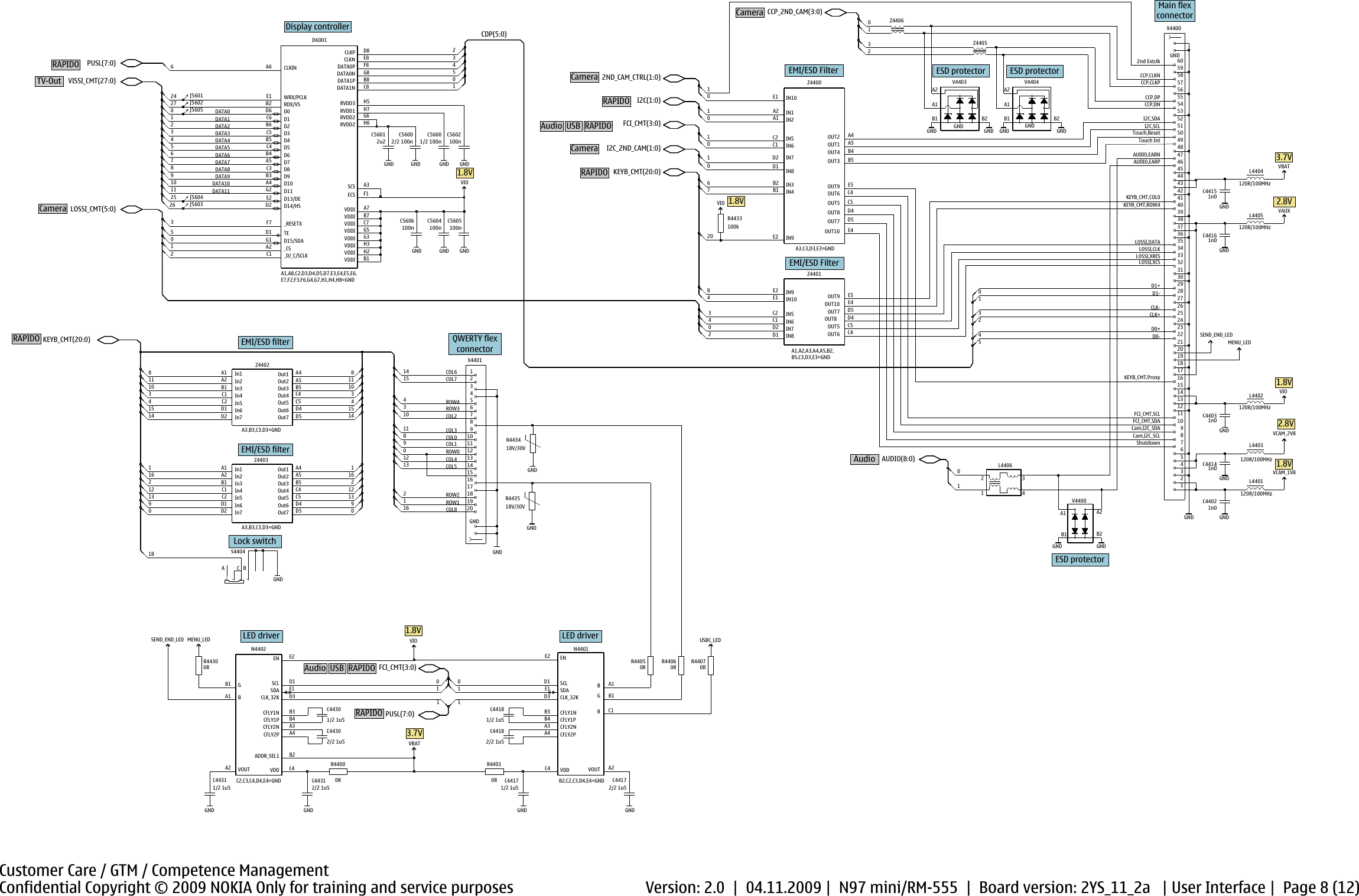 Page 8 of 12 - N97 Mini Service Schematics RM-555 Version 1.0 Nokia V2