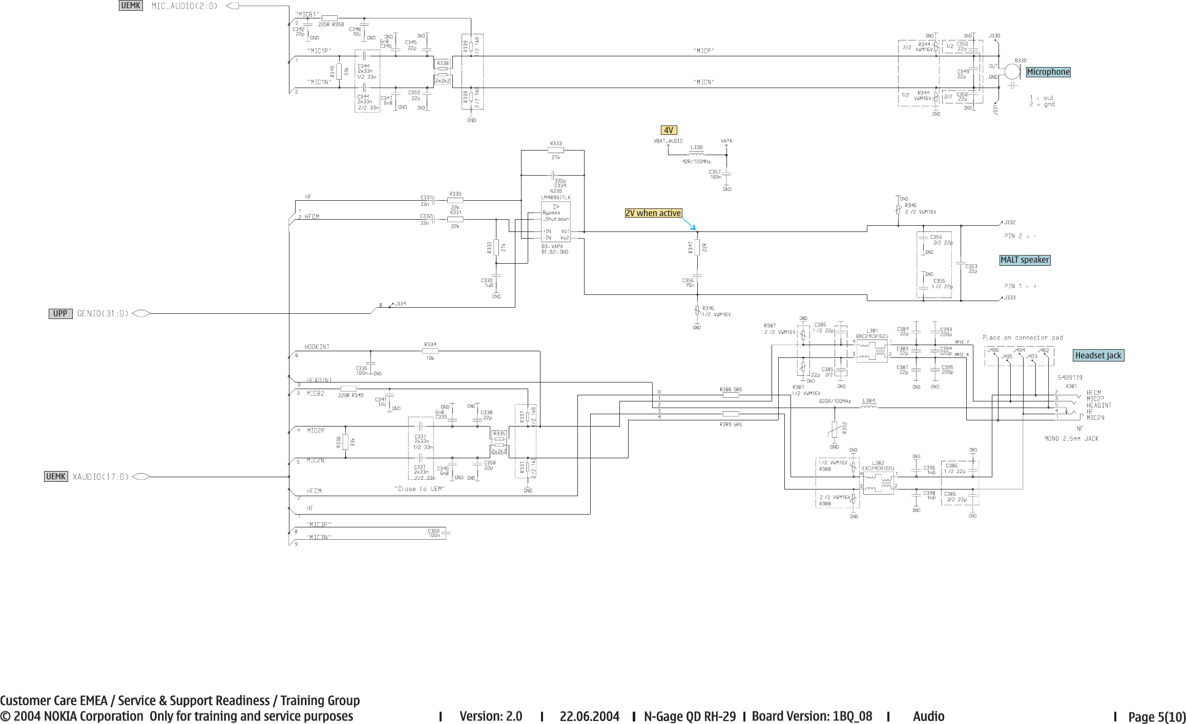 Page 5 of 10 - Ngageqd_schematics_V2_0 Nokia N-gage Rh-29 Service Schematics