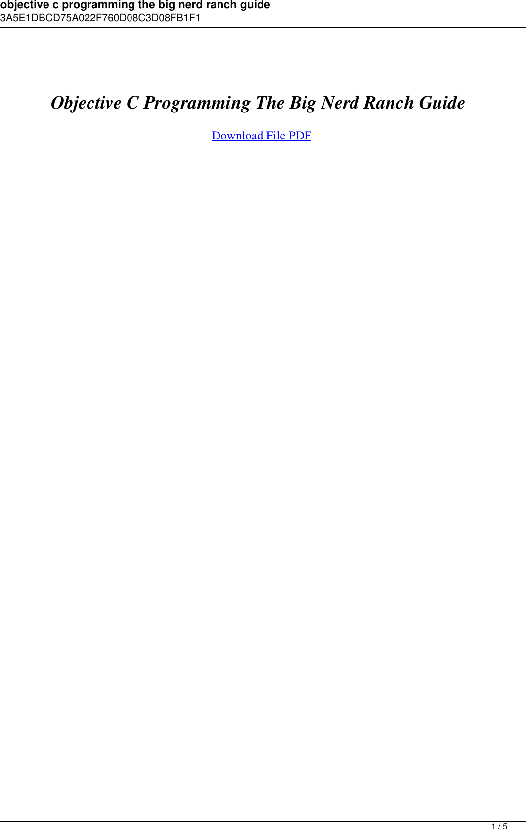 Page 1 of 5 - Objective C Programming The Big Nerd Ranch Guide Epub