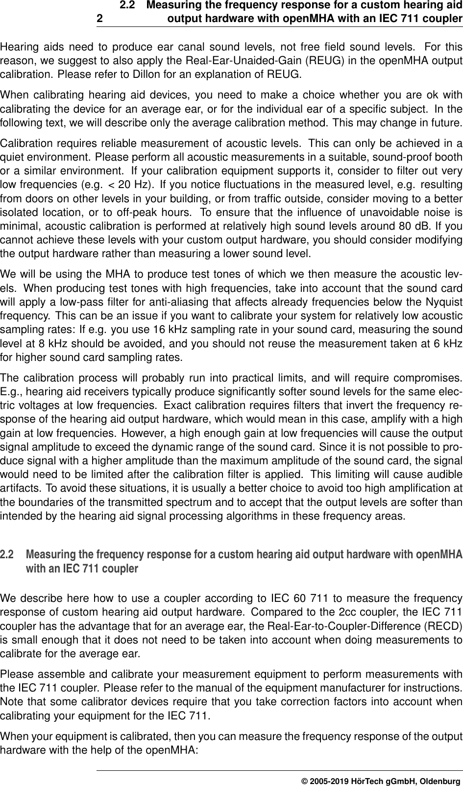 Open MHA Calibration Manual