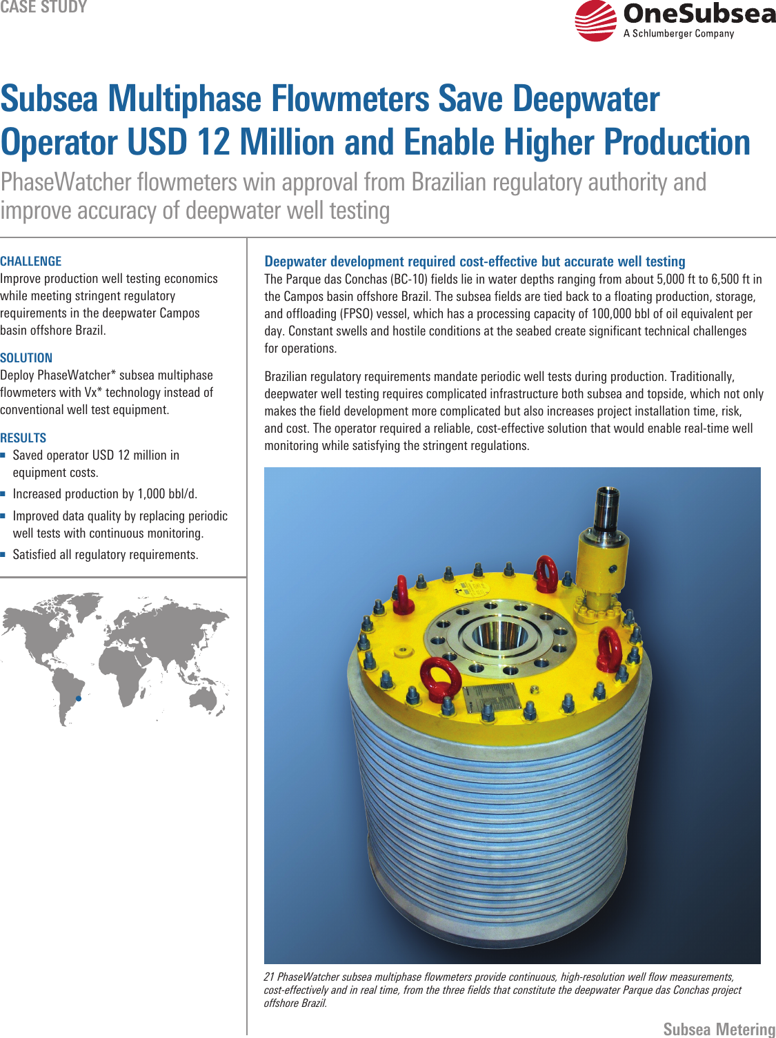 Page 1 of 2 - Subsea Multiphase Flowmeters Save Deepwater Operator USD 12 Million And Enabler Production Enable Higher Case Study Oss-subsea-multiphase-flowmeter-case-study