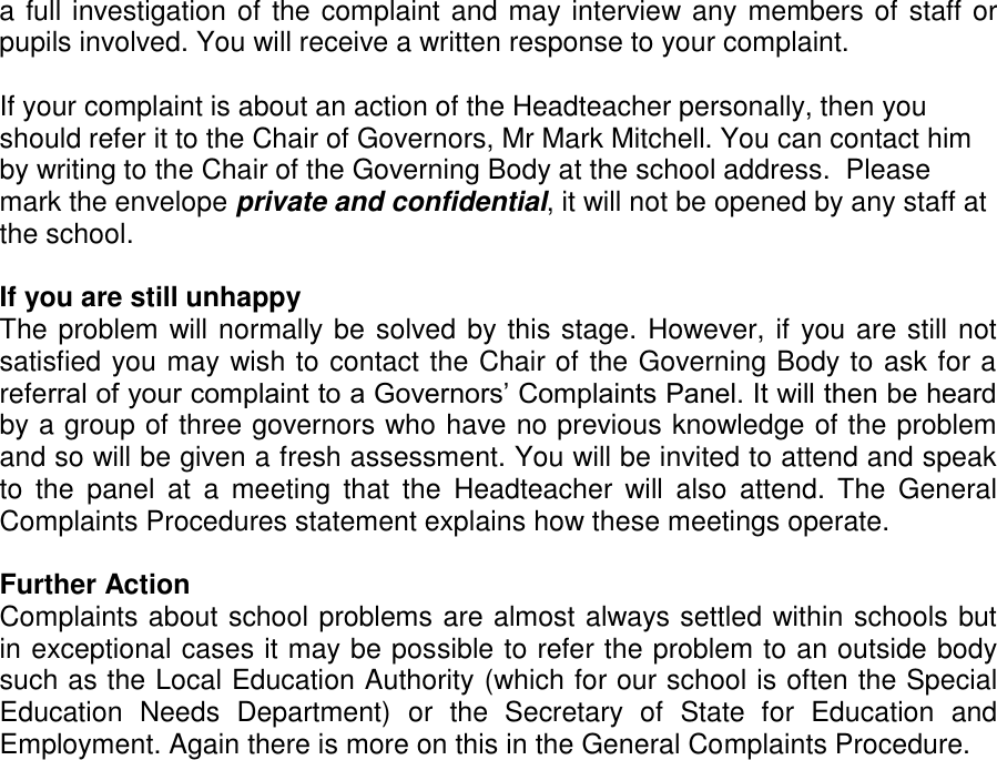 Page 2 of 3 - Concerns And Complaints About The School Parents-guide-to-complaints-procedure