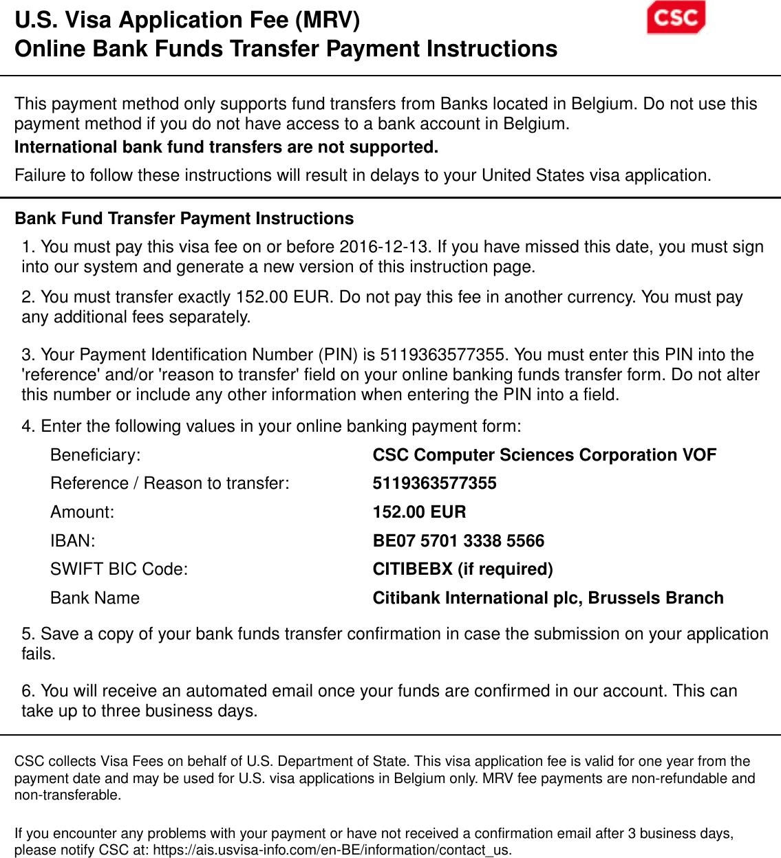 Page 1 of 3 - Payment Instructions