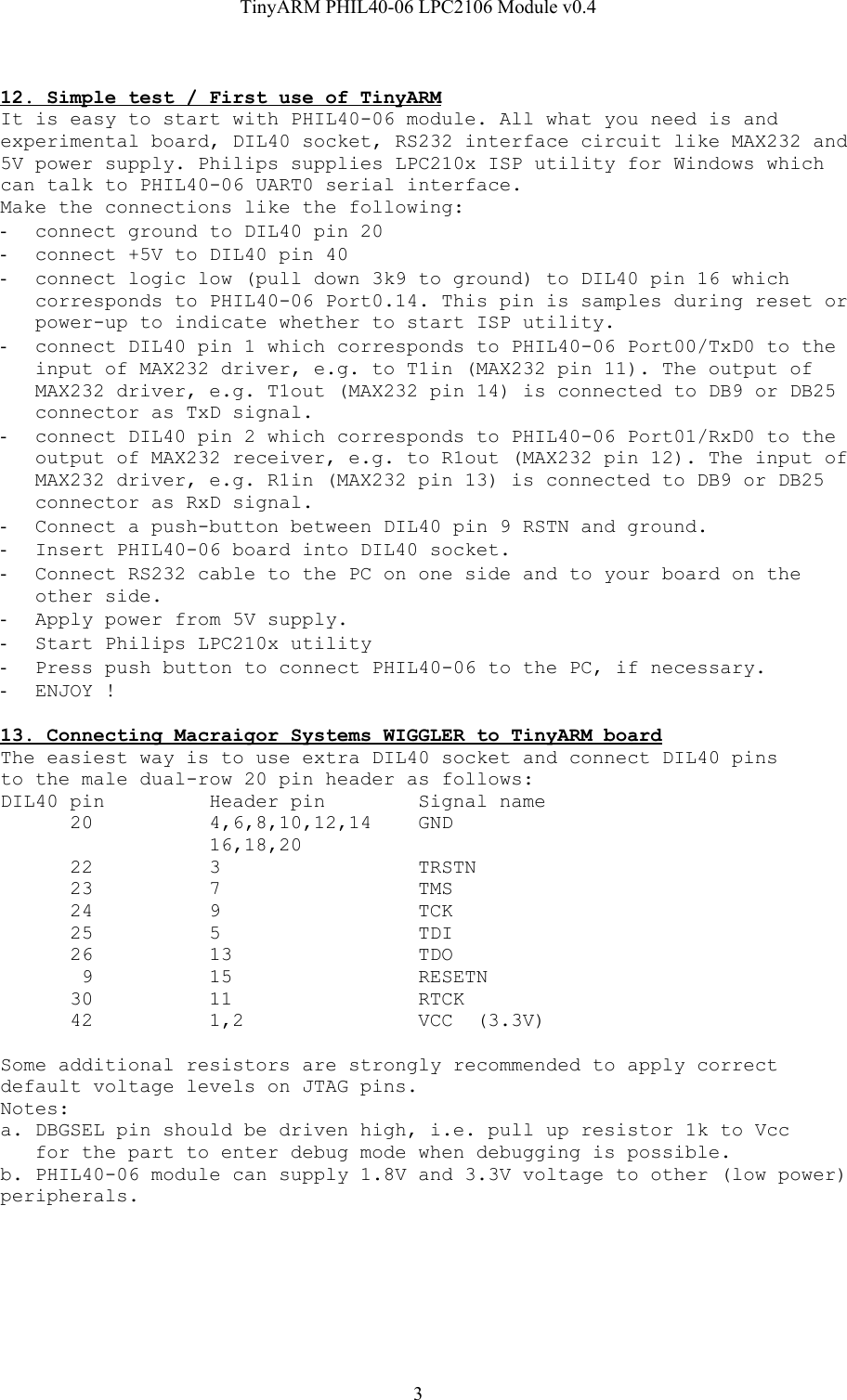 Page 3 of 4 - S4 ISP/JTAG Module Phil40-06 V04