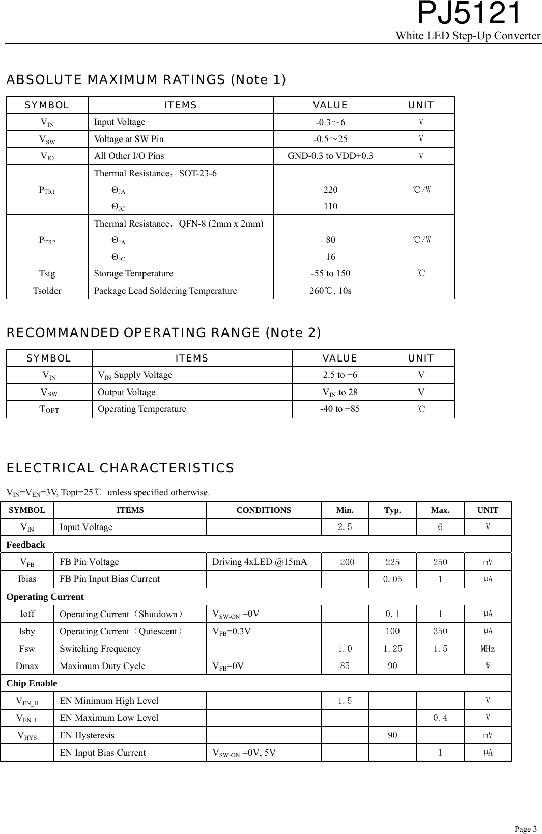 Page 3 of 8 - PJ5121 - Datasheet. Www.s-manuals.com. Noname