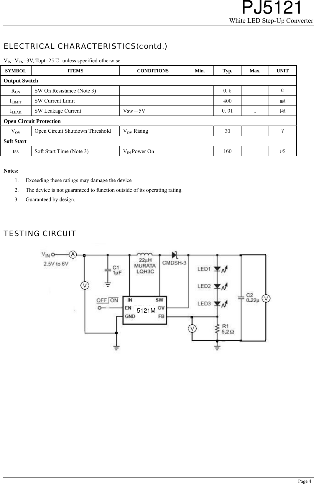 Page 4 of 8 - PJ5121 - Datasheet. Www.s-manuals.com. Noname