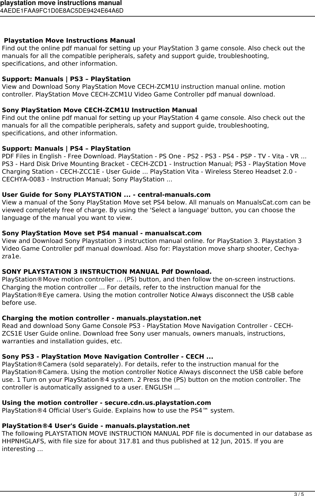 Page 3 of 5 - Playstation Move Instructions Manual