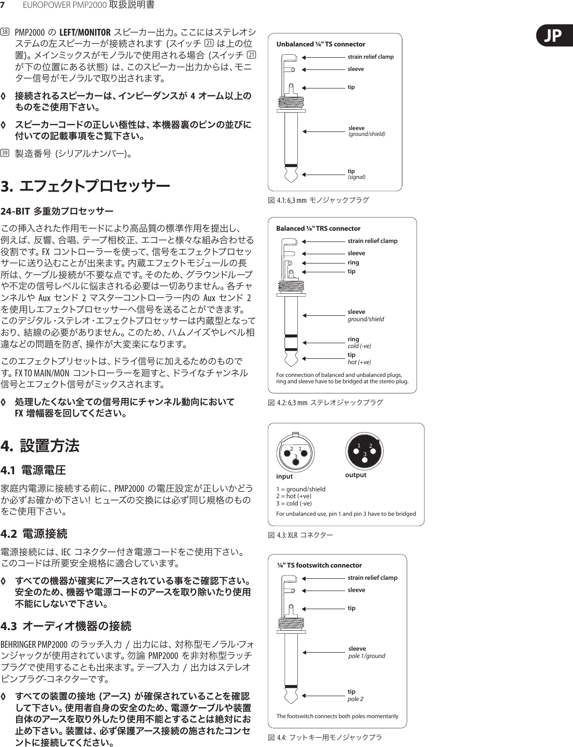 EUROPOWER PMP2000 Behringer User Manual (Japanese) P0611 M Jp