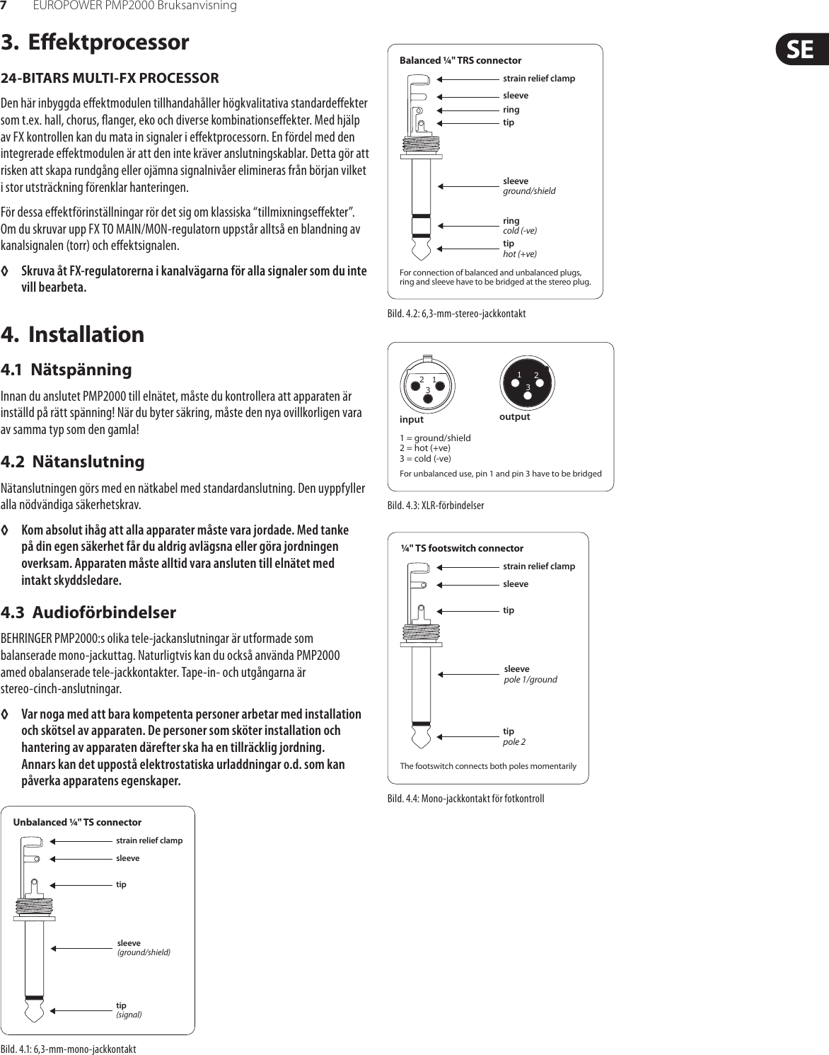 EUROPOWER PMP2000 Behringer User Manual (Swedish) P0611 M Se