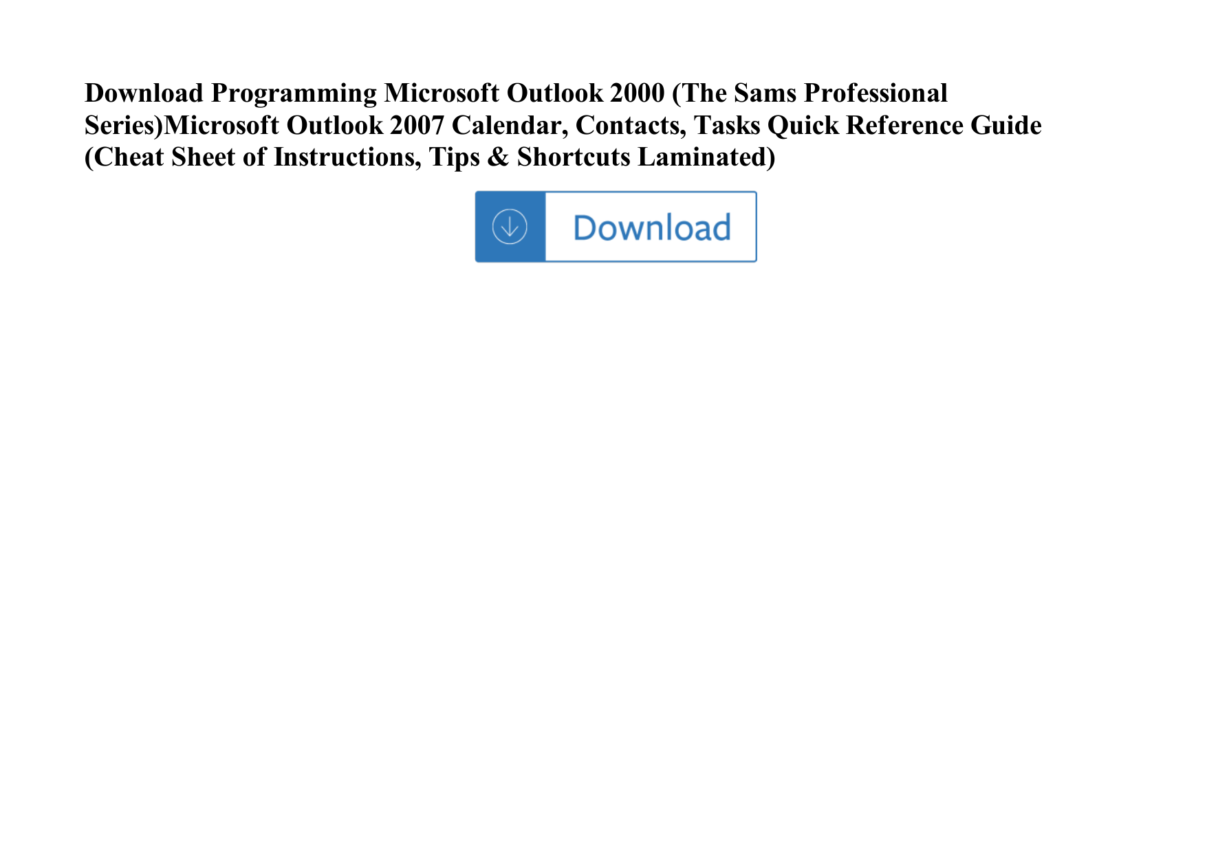 Programming Microsoft Outlook 2000 (The Sams Professional Series